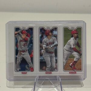 🔥 2022 Topps OHTANI/TROUT/RENDON tri player Card. This card is amazing to add